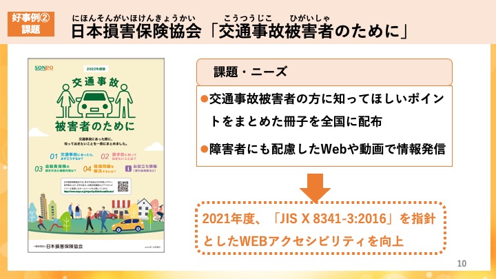 スライド：日本損害保険協会「交通事故被害者のために」