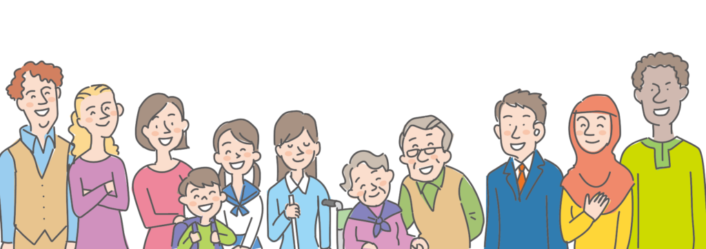 イラスト：色々な国籍の人々